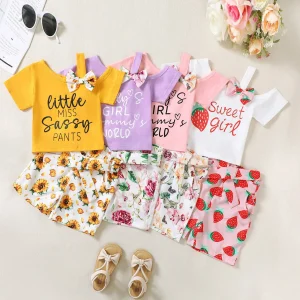 Baby Girls Clothes T-shirt + Casual Shorts Pants