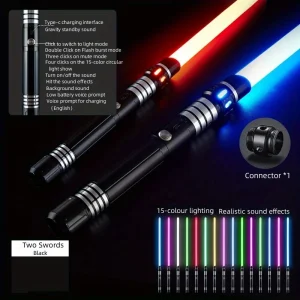2-in-1 Metal Gravity Sensing Light Saber Toy